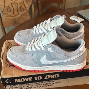 Nike Gray and Red Sneakers Classic Design